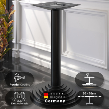 PYRAMIDE | Struttura per tavolo da bar Bistro | Nero | Base: Ø 43 cm | Colonna: 7,6 x 109 cm