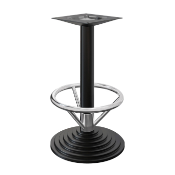 PYRAMIDE | Struttura per tavolo da bistrot | Nero | Base: Ø 45 cm | Colonna: 7,6 x 109 cm | Con anello per i piedi