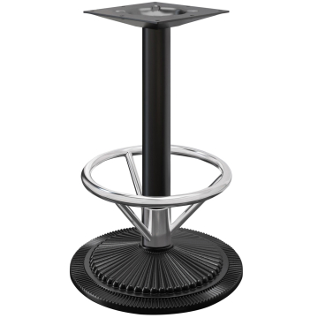 MAXIM FOOT | Base tavoli alti | Nero | Piede: Ø 55 cm | Colonna: 7,6 x 109 cm | con anello per i piedi