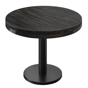 MN | Bistro Solid Table | Round | Ø 80 x 77 cm | Wenge Black / Black