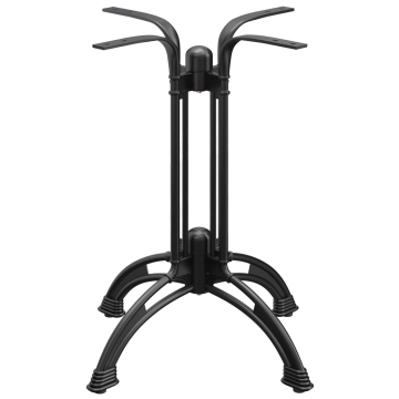 MALAGA | Bordsben i gjutjärn | Svart | 4 fötter: Ø 58 cm | Kolonn: 72 cm | Gjuten optik