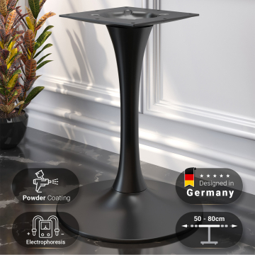 LEONARDO | Struttura per tavolo da bistrot | Nero | Base: Ø 50 cm | Colonna: 10 x 73,5 cm