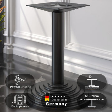 PYRAMIDE | Base per tavolo da ristorante | Nero | Piede: Ø 43 cm | Colonna: 7,6 x 76 cm