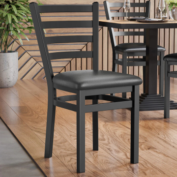 ANTONIO STEEL | Bistrostuhl | Schwarz | Leder