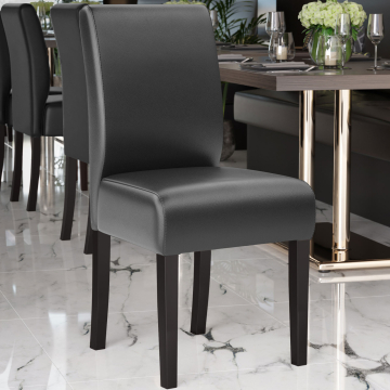 LEO BIG | Bistrostuhl | Schwarz | Leder