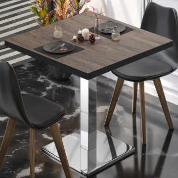 BM | Bistrobord | B:D:H 60 x 60 x 75 cm | Lett wenge / rustfritt stål | Torget