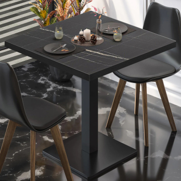 BM | Bistrobord | B:D:H 60 x 60 x 75 cm | Svart marmor / svart | Torget