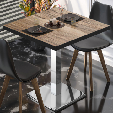 BM | Bistrobord | B:D:H 60 x 60 x 75 cm | Sheesham / rustfritt stål | Torget