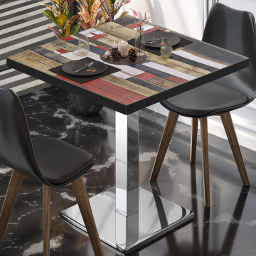BM | Bistrobord | B:D:H 60 x 60 x 75 cm | Vintage fargerik / rustfritt stål | Torget