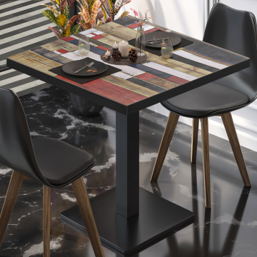 BM | Bistrobord | B:D:H 60 x 60 x 75 cm | Vintage fargerik / svart | Torget