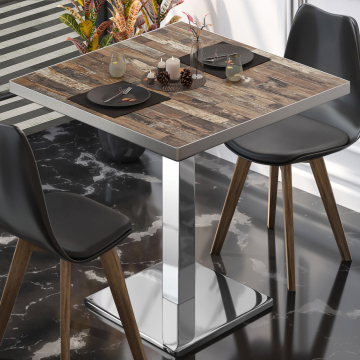BM | Bistrobord | B:D:H 60 x 60 x 75 cm | Vintage gammelt / rustfritt stål | Torget