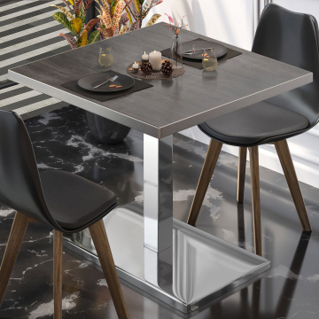BM | Cafébord | B:D:H 80 x 80 x 77 cm | Wenge / rustfritt stål | Torget
