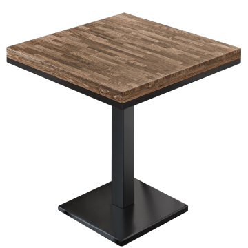 MM | Bistro solid bord | Firkantet | 60x60x77cm | Valnøtt/Sort