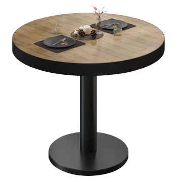 BN | Bistrobord | Ø:H 60 x 72 cm | Eik / Sort | Rundt
