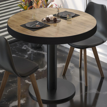 BN | Bistrobord | Ø:H 60 x 72 cm | Eik / Sort | Rundt
