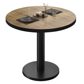 BN | Bistropöytä | Ø:K 60 x 72 cm | Tammi / Musta | Pyöreä | Pyöreä