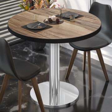 BN | Bistro-pöytä | Ø:K 60 x 72 cm | Sheesham / ruostumaton teräs | Pyöreä | Pyöreä