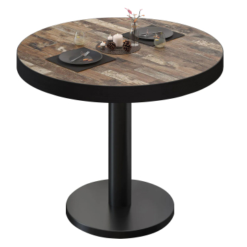 BN | Bistrobord | Ø:H 60 x 72 cm | Vintage Gammel / Svart | Rundt