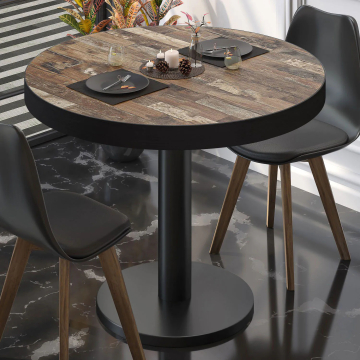 BN | Bistrobord | Ø:H 60 x 72 cm | Vintage Gammel / Svart | Rundt