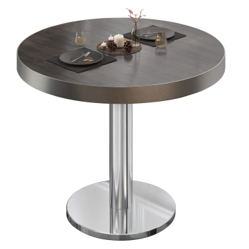BN | Bistrobord | Ø:H 60 x 72 cm | Wenge / rustfritt stål | Rundt