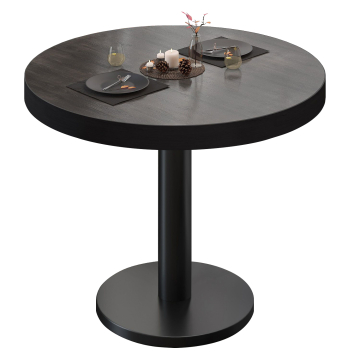 BN | Bistro-pöytä | Ø:K 60 x 72 cm | Wenge / Musta | Pyöreä | Pyöreä