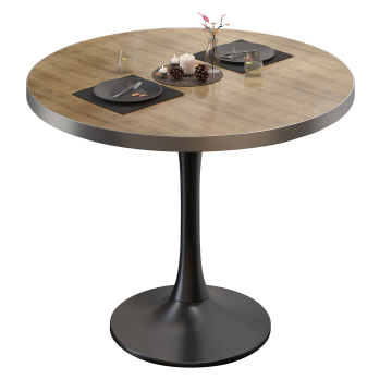 BL | Bistrobord | Ø:H 60 x 76 cm | Eik / Sort | Rundt