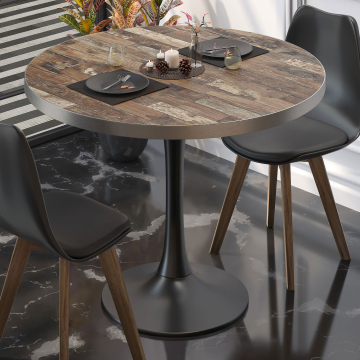 BL | Bistrobord | Ø:H 60 x 76 cm | Vintage Gammel / Svart | Rundt