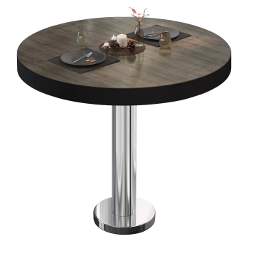 BML | Bistro-pöytä | Ø:K 60 x 77 cm | Vaalea wenge / ruostumaton teräs | Pyöreä | Pyöreä