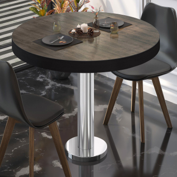 BML | Bistro-pöytä | Ø:K 60 x 77 cm | Vaalea wenge / ruostumaton teräs | Pyöreä | Pyöreä