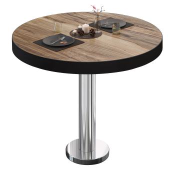 BML | Bistropöytä | Ø:K 60 x 77 cm | Sheesham / ruostumaton teräs | Pyöreä | Pyöreä