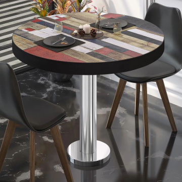 BML | Bistro-pöytä | Ø:K 60 x 77 cm | Vintage-värinen / ruostumaton teräs | Pyöreä | Pyöreä