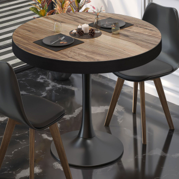BL | Bistrobord | Ø:H 60 x 78 cm | Sheesham / Svart | Rundt