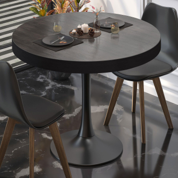 BL | Bistrobord | Ø:H 60 x 78 cm | Wenge / Svart | Rundt