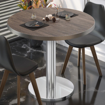 BN | Bistro-pöytä | Ø:K 70 x 72 cm | Vaalea wenge / ruostumaton teräs | Pyöreä | Pyöreä