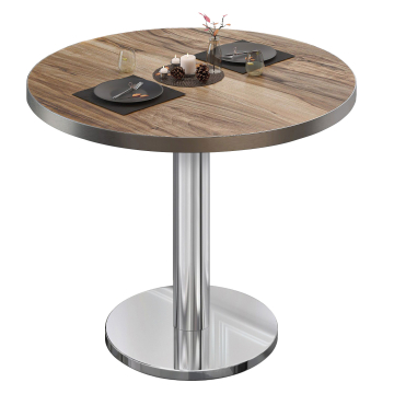 BN | Bistro-pöytä | Ø:K 70 x 72 cm | Sheesham / ruostumaton teräs | Pyöreä | Pyöreä