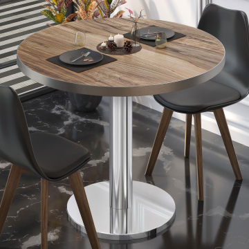 BN | Bistro-pöytä | Ø:K 70 x 72 cm | Sheesham / ruostumaton teräs | Pyöreä | Pyöreä