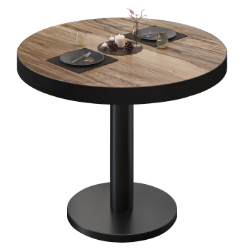 BN | Bistro-pöytä | Ø:K 70 x 72 cm | Sheesham / Musta | Pyöreä | Pyöreä