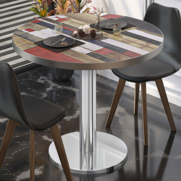 BN | Bistro-pöytä | Ø:K 70 x 72 cm | Vintage-värinen / ruostumaton teräs | Pyöreä | Pyöreä