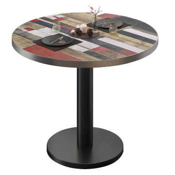 BN | Bistro-pöytä | Ø:K 70 x 72 cm | Vintage Värikäs / Musta | Pyöreä | Pyöreä
