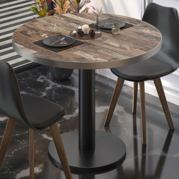 BN | Bistro-pöytä | Ø:K 70 x 72 cm | Vintage Old / Musta | Pyöreä | Pyöreä