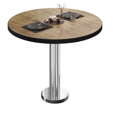 BML | Bistropöytä | Ø:K 70 x 75 cm | tammi / ruostumaton teräs | pyöreä | pyöreä