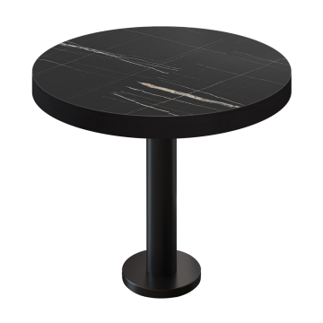 BML | Bistrobord | Ø:H 70 x 77 cm | Svart marmor / svart | Rundt