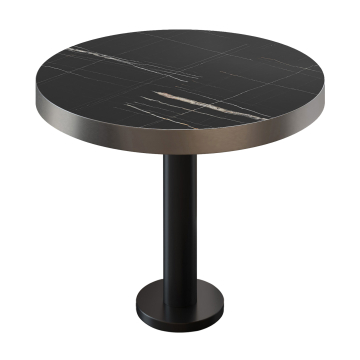 BML | Bistrobord | Ø:H 70 x 77 cm | Svart marmor / svart | Rundt