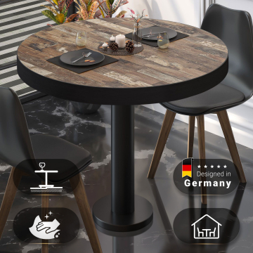 BML | Bistrobord | Ø:H 70 x 77 cm | Vintage Gammel / Svart | Rundt