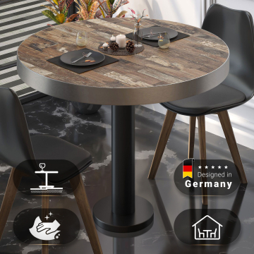 BML | Bistrobord | Ø:H 70 x 77 cm | Vintage Gammel / Svart | Rundt