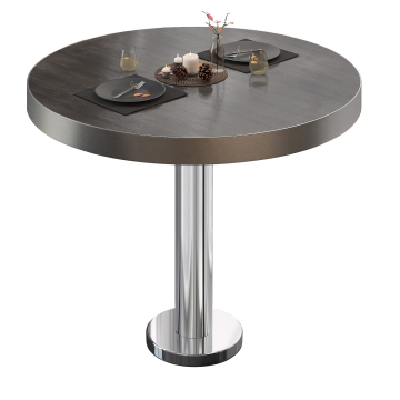 BML | Bistropöytä | Ø:K 70 x 77 cm | Wenge / ruostumaton teräs | Pyöreä | Pyöreä