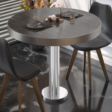 BML | Bistropöytä | Ø:K 70 x 77 cm | Wenge / ruostumaton teräs | Pyöreä | Pyöreä