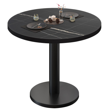 BN | Bistrobord | Ø:H 80 x 72 cm | Svart marmor / svart | Rundt
