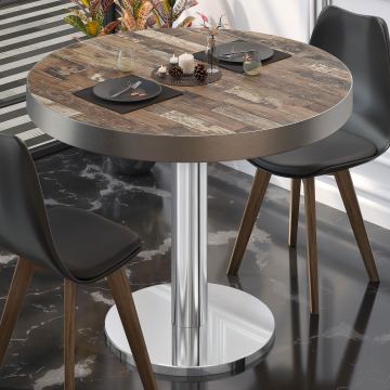BN | Bistro-pöytä | Ø:K 80 x 72 cm | Vintage Old / Ruostumaton teräs | Pyöreä | Pyöreä