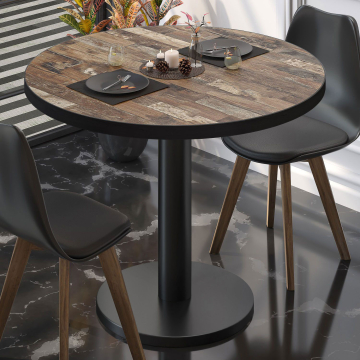 BN | Bistrobord | Ø:H 80 x 72 cm | Vintage Gammel / Svart | Rundt